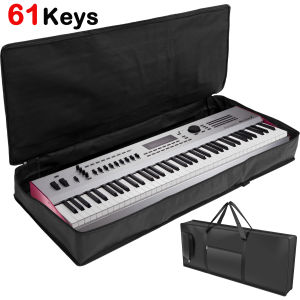 61 Keys Piano Storage Bag Waterproof 420D Oxford Cloth Portable Instrument Keyboard Dustproof Protective Cover with Side Pockets