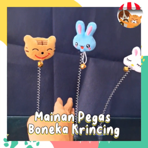 Mainan Pegas Boneka Krincing - Mainan Tongkat Kucing Per Goyang Tikus Bulu Lonceng SBCT107
