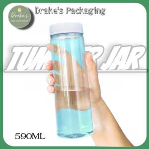 590ML Tumbler Plastic Jar White Cap bottle with Lid By Drakes food packaging