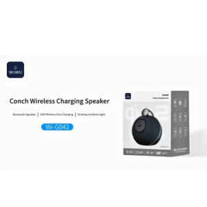 WiWU Conch Wireless Charger Speaker Wi-G042 | 25W Qi2 Magnetic Fast Charging 3-in-1 (Phone/Watch/Earbuds) | Bluetooth Speaker with Hi-Fi Bass & Ambient Light | for iPhone Android