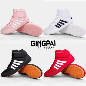 Professional Wrestling Shoes Boxing Shoes Men Women Training Shoes Tendon Bottom Artificial Leather Sports Shoes Breathable Soft