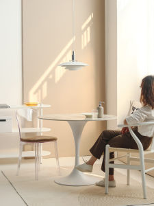 Nordic Minimalist Creamy Style Rock Plate Tulip round Table for Home Dining Rest Coffee Shop Office Reception Modern Simplicity