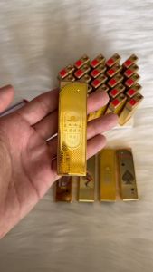 [ COMBO 10 CÁI ] Bật Lửa Khò 1 Tia Shenlong SL022 - Vỏ Nhôm Bóng Màu Vàng - Hộp Quẹt In Hình Bài Tây - Có Bơm Ga