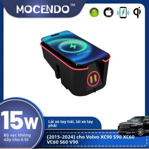 Sạc Không Dây 15W Cho Volvo XC90 2015-2024 Phụ Kiện Sạc Nhanh Trên Xe Hơi Tương Thích Với Bảng Điều Khiển Trung Tâm Thiết Bị Điện Tử Ô Tô