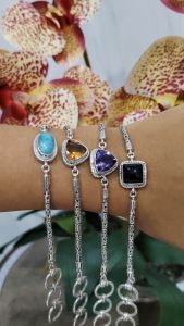 Gelang Wanita Perak Asli Silver 925 Borobudur Batu Natural Asli