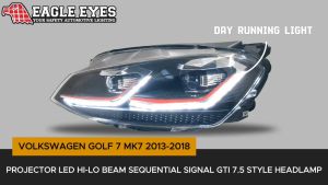 VOLKSWAGEN GOLF 7 MK7 2013-2018 PROJECTOR LED HI-LO BEAM SEQUENTIAL SIGNAL GTI 7.5 STYLE HEADLAMP (RED LINE)