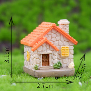 ●Decor Resin Ornament Miniature Fairy Garden House Villa Miniature Landscape Bonsai Decor Outdoor DIY Dolls House Decoration