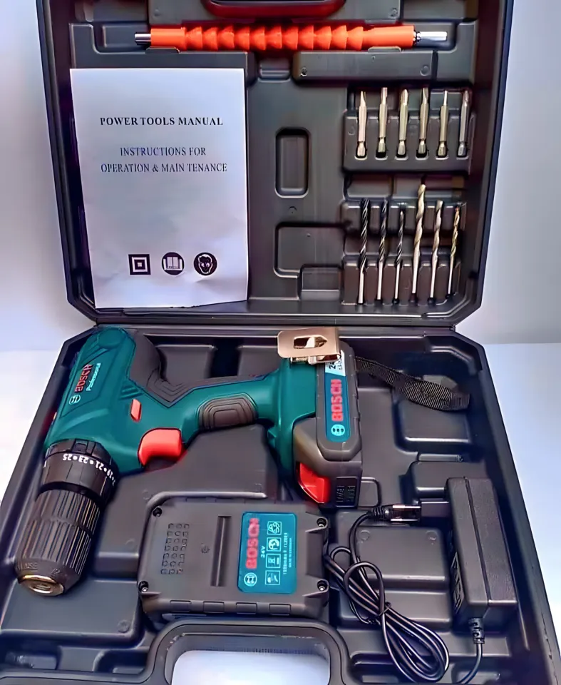 Heavy duty Bosch Cordless impact drill 24V w Hammer made in