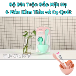 Bộ Bát Trộn Đắp Mặt Nạ 06 Món Kèm Thìa và Cọ Quét