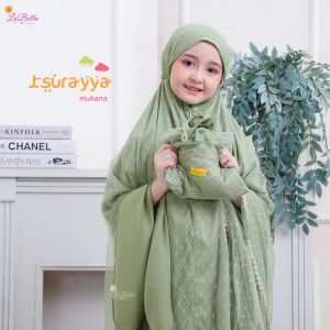 SETELAN MUKENA ANAK 4 TAHUN PREMIUM MEWAH LABELLA TSURAYYA TIDAK MUDAH KUSUT HALUS LEMBUT ADEM RINGAN HIJAU IJO GREEN UMUR 5 6 7 8 9 10 11 12 13 tahun teenagers tanggung remaja ibu mungil