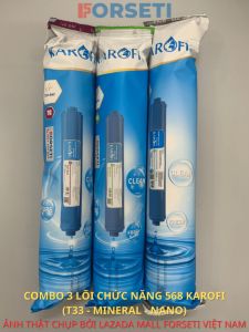 Bộ 3 Lõi Chức Năng 568 Karofi Gồm T33 Mineral Nano Silver Plus Dành Cho Các Máy Lọc RO Giúp Tạo Vị Bổ Sung Khoáng Và Diệt Khuẩn Cho Nước