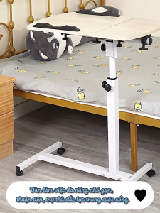 Bàn Học Tăng Chỉnh Chiều Cao Nâng Hạ Mặt Nghiêng Bàn Làm Việc Có Bánh Xe Di Chuyển Tiện Lợi
