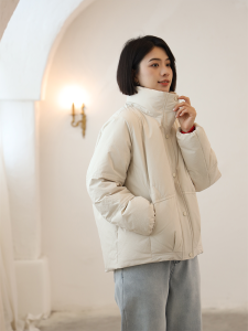 WUSEWUWEI | Warm White Short Down Jacket