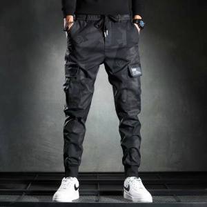 Camouflage Cargo Pants for Men Lightweight Silk Fabric Quick Drying Jogger Style Loose Fit Ankle-Length Summer Casual Trousers