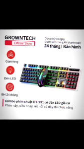 Combo bàn phím chuột giả cơ DY911 có đèn led thiết kế đẹp gõ êm nhạy dùng làm việc chơi game