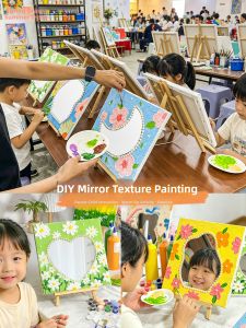 Textured DIY Irregular Hand-painting Make-up Mirror Kit