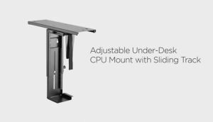 Flight CPU Holder Under Table Mount Under Desk CPU Mount Height and Width Adjustable Rotatable Sliding Space Saving CPU Holder Black Home Office Ergonomics Local Warranty
