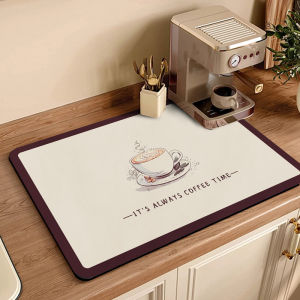 American Style Coffee Machine Drain Mat Quick Drying Mat Water Absorption Home Kitchen Bar Mat Heat Stain Resistant Placemat