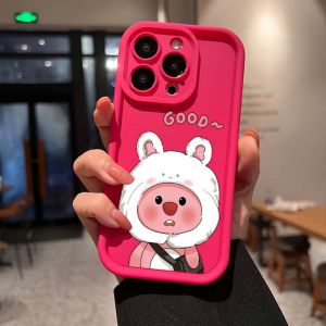 Compatible with iphone 14 Pro Max Phone Case Beaver with rabbit hat 12 13 14 15 11 Pro Max Casing silicone xr xs Max 7 8 Plus