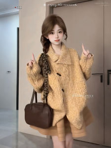 XUECAIQI | Autumn and Winter Soft Knit Sweater Cardigan and Skirt Two-Piece Set