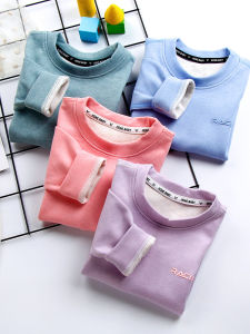 เสื้อผ้าฤดูใบไม้ร่วงขนแกะไหมสำหรับเด็กเดอร์แคชเมียร์เสื้อตัวในผ้ายืดสำหรับเด็กชายและเด็กหญิงเสื้อให้ความอบอุ่นชิ้นเดียวสำหรับลูกน้อยเสื้อชั้นในหนาพิเศษ