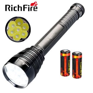 RichFire TR-J18 Powerful Tactical Flashlight XM-L2 8000LM 5 Modes LED Torch with Extension Tube Powered by 26650 Battery