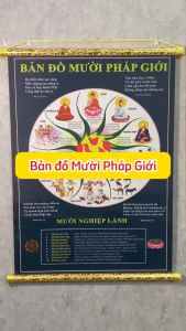 Tranh Liễn Phật Giáo - Mười Pháp Giới - Vải Canvas Cao Cấp - Newshop