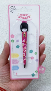 Nhíp Nhổ Lông Mày Thép Không Gỉ Geisha Mujaki Sweet Rabbit Japanese Girl Eyebrow Tweezer ( Pink Màu Hồng )