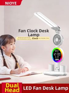 NIOYE | Eye-Protecting Full Spectrum Study Lamp with Clock and Fan Function