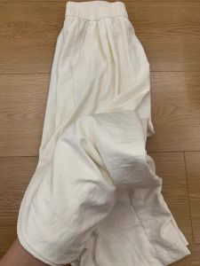 Quần Ống Rộng Lưng Cao Bằng Vải Lanh Cotton Mùa Hè Cho Nữ Quần Ống Rộng Phong Cách Rộng Rãi Quần Dài Thường Ngày Cho Nữ