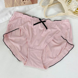 VV plus Size Cotton Crotch Triangle Panties Womens High Elastic Breathable Comfortable Underwear Sweet Style mid Waist Briefs