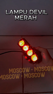 LAMPU Tembak Sorot Mini 3 Mata 2 Warna SQL DEVIL Non Devil AC DC Motor Mobil Truk Super Bright