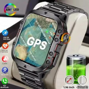 Đồng Hồ Thông Minh Quân Sự Mạnh Mẽ Mới Năm 2025 GPS Bluetooth Gọi Điện Theo Dõi Sức Khỏe AI Chống Nước Dành Cho Nam Thể Thao Hệ Điều Hành Android