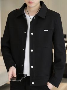 HENGYUANXIANG | แจ็คเก็ตผู้ชายทรงหลวมสไตล์ลำลองฤดูใบไม้ผลิและฤดูใบไม้ร่วง ปกปิดคอ ทรงสั้น ลายสก็อต แจ็คเก็ตผู้ชาย แฟชั่น แจ็คเก็ตผู้ชาย