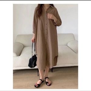 DRESS OVERSIZE POLO LINEN ATASAN WANITA TERBARU DAN TERMURAH