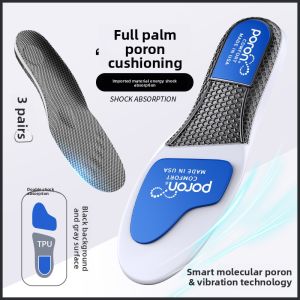 FUYOU | High Elasticity Shock Absorption Breathable Soft Cushioning Insoles for Mens Sports