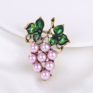 Purple Grape Brooch: A Korean Exquisite Fruit Pin