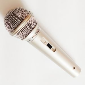 Mic Karaoke Kabel Warna Putih Microphone Suara Bagus Jack Besar 65 mm