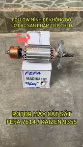 Rotor (Ruột) Máy Cắt Sắt Pefa 7614 / Kaizen 9355 / Kenyo CM7614 (Thân 54 - Dài 209 - 7 Răng Sắc)