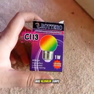 C113Lampu LED PELANGI RGB OTOMATIS E27 Strip BULB LAMP MINI 1 WATT 7 WARNA AUTO HEMAT LISTRIK AWET Bohlam FITING FITTING ORI 100% Terang WAT HEMAT ENERGI ENERGY LISTRIK POWER SETRUM MULTI FUNGSI UNIVERSAL  Specs: Mini LED / Lampu LED RGB 1 watt e27 (Auto