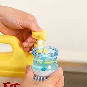 KITCHEN LIQUID SOAP ADDING POT BRUSH AUTOMATIC LIQUID ADDITION DISHWASHING BRUSHES CLEANING SUPPLIES