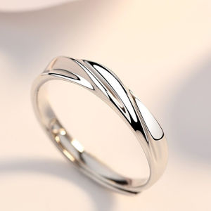 S925 Silver Ring Womens Pure Silver Mobius Ring Couples Engagement Ring Simulated Diamond Christmas Gift Unique Design