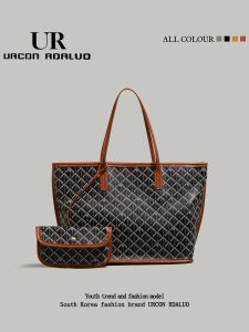 UR Retro Printed Tote Bag Womens Large Capacity Commuter Handbag Casual Single Shoulder Armpit Bag Fashion Summer 2024