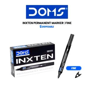 DOMS INXTEN Permanent Marker Fine Disposable 12 Pieces