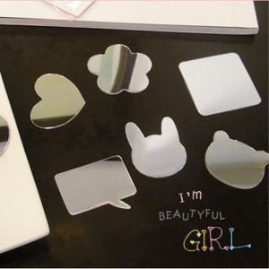 Mini Portable Cute Phone Mirror Sticker Personalized Makeup Mirror Compact Size Mobile Phone Case Mirror Decal for Men And Women