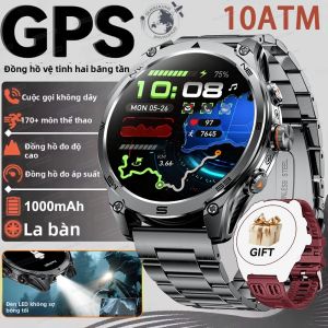 GUHUAVMI | Đồng Hồ Thông Minh Quân Sự Mới Tích Hợp GPS La Bàn Máy Đo Độ Cao Khả Năng Chống Nước 10ATM Màn Hình AMOLED Chức Năng Gọi Bluetooth Dành Cho Hoạt Động Ngoài Trời