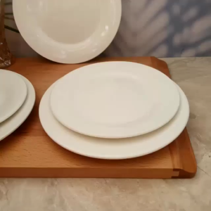 Bộ 2 Dĩa Sứ Cạn Trắng Trơn Nhiều Size – Dĩa Đựng Thức Ăn Dùng Lò Vi Sóng Tiệc Gia Đình