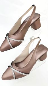 Queenza Valisha Mules Heels Wanita Sepatu Hak Tinggi 5 Cm Bahan Satin Silk