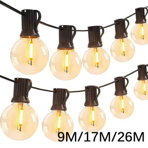 G40 String Lights Outdoor LED Festoon Fairy Patio Rope Garland Lamp Wedding Street Camping Garden Party Decoration Lights