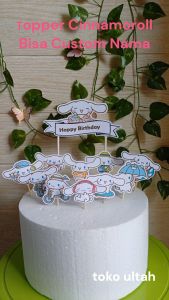Topper Cake Cinnamoroll (Gratis Custom Nama) untuk Hiasan Kue Ulangtahun / Ultah Anak (Toper Sanrio)